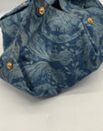 Versace Blue Denim Protea Tote Bag