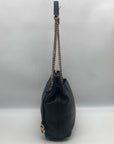 Michael Kors Black Pebbled Leather Jet Set Chain Medium Shoulder Tote