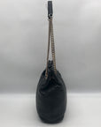 Michael Kors Black Pebbled Leather Jet Set Chain Medium Shoulder Tote