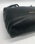 Michael Kors Black Pebbled Leather Jet Set Chain Medium Shoulder Tote