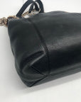 Michael Kors Black Pebbled Leather Jet Set Chain Medium Shoulder Tote