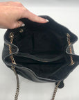 Michael Kors Black Pebbled Leather Jet Set Chain Medium Shoulder Tote
