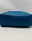 Coach Blue Pebbled Leather Tote Bag With Wallet