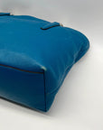 Coach Blue Pebbled Leather Tote Bag With Wallet