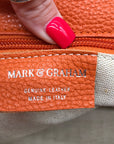 Mark & Graham Orange Pebbled Leather Elisabetta Slouch Leather Tote Bag