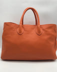 Mark & Graham Orange Pebbled Leather Elisabetta Slouch Leather Tote Bag
