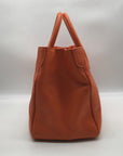 Mark & Graham Orange Pebbled Leather Elisabetta Slouch Leather Tote Bag