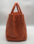 Mark & Graham Orange Pebbled Leather Elisabetta Slouch Leather Tote Bag