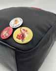 Paul Frank Black Nylon Backpack W/ Monkey Charm and Three Pins