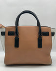 Michael Kors Brown And White Leather Hamilton Satchel Bag