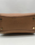 Michael Kors Brown And White Leather Hamilton Satchel Bag