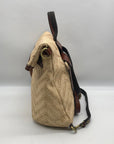 Patricia Nash Beige Raffia And Leather Luzille Convertible Backpack