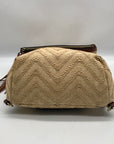 Patricia Nash Beige Raffia And Leather Luzille Convertible Backpack