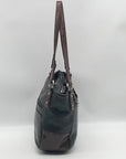 Stone Mountain Black Crocodile Embossed Leather Shoulder Bag
