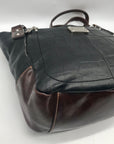 Stone Mountain Black Crocodile Embossed Leather Shoulder Bag