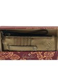Patricia Nash Metallic Gold Leather Wristlet Wallet