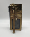 Patricia Nash Metallic Gold Leather Wristlet Wallet
