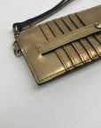 Patricia Nash Metallic Gold Leather Wristlet Wallet