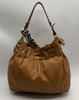 Michael Kors Brown Pebbled Leather Slouchy Shoulder Bag