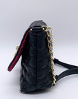 Betsey Johnson Black Quilted Hearts Design Shoulder Bag