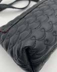 Betsey Johnson Black Quilted Hearts Design Shoulder Bag