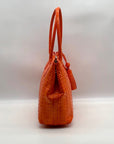Brahmin Mango Orange Melbourne Leather Crooc Embossed Tonya Tote Bag