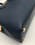 Michael Kors Blue Saffiano Leather Camille Crossbody Satchel