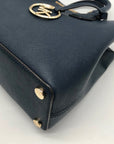 Michael Kors Blue Saffiano Leather Camille Crossbody Satchel