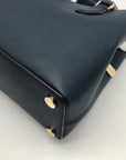 Michael Kors Blue Saffiano Leather Camille Crossbody Satchel