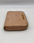Mui Mui Beige Crocodile Print Bi-Fold Wallet