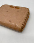 Mui Mui Beige Crocodile Print Bi-Fold Wallet