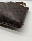 Coach Brown Leather Peyton Signature East/West Swingpack Tote Bag