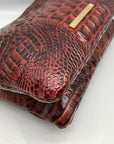 Brahmin Dark Brown Croc Embossed Melbourne Lorelei Crossbody Bag
