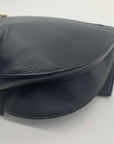 Espe Black Flap Double Compartment Crossbody Bag