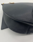 Espe Black Flap Double Compartment Crossbody Bag