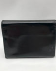 Gucci Black Patent Leather Tri-Fold Embossed Wallet