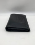 Gucci Black Patent Leather Tri-Fold Embossed Wallet