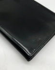Gucci Black Patent Leather Tri-Fold Embossed Wallet