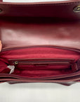 Ecosusi Burgundy Vegan Leather Top Handle Briefcase Satchel
