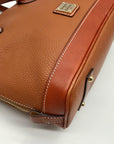 Dooney & Bourke Caramel Pebbled Grain Zip Zip Satchel Bag