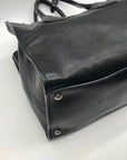 Prada Black Leather Glace Calf Twin Pocket Tote Bag