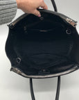 Prada Black Leather Glace Calf Twin Pocket Tote Bag