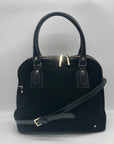 Halston Heritage Black Suede Convertible Satchel