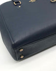 Coach Navy Blue Leather Stanton Carryall Bag