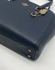 Coach Navy Blue Leather Stanton Carryall Bag