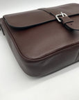 Coach Brown Pebbled Leather Warner Messenger Bag CW215