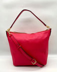Furla Hot Pink Pebbled Leather Atena Hobo Bag