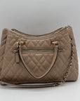 Guess Pale Mocha Signature Faux Leather Shoulder Satchel
