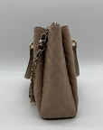 Guess Pale Mocha Signature Faux Leather Shoulder Satchel