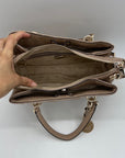 Guess Pale Mocha Signature Faux Leather Shoulder Satchel